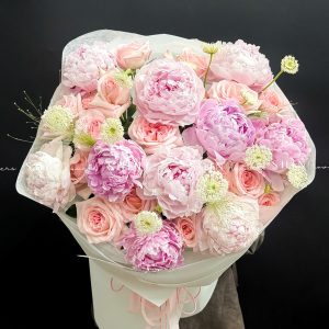 Hoa Bó 9 Mẫu Đơn Sarah Hồng Mix S715