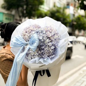 Hoa Bó 5 Cẩm Tú Cầu Tím Viền Trắng S710