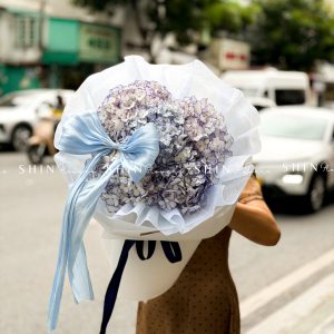Hoa Bó 5 Cẩm Tú Cầu Tím Viền Trắng S710