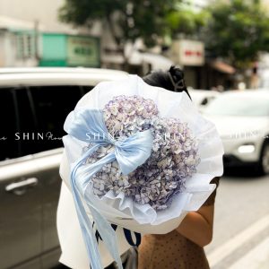 Hoa Bó 5 Cẩm Tú Cầu Tím Viền Trắng S710
